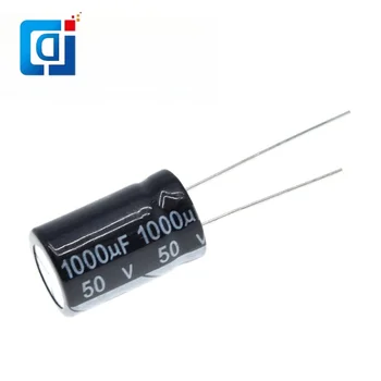 JCD 10pcs Алуминиев електролитен кондензатор 1000uF 50V 13 * 20 mm frekuensi tinggi Радиален електролитен капаситор