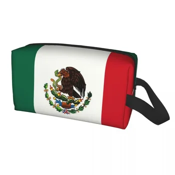 Kawaii Мексико флаг пътуване тоалетна чанта жени грим козметичен организатор красота съхранение Dopp комплект