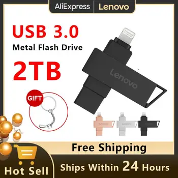 Lenovo USB флаш памети 2TB 1TB USB 3.0 писалка диск Светкавица PTG Pendrive 2 In1 ключ USB 128GB за PC / кола / телевизия / ps4 / ps5 / iphone