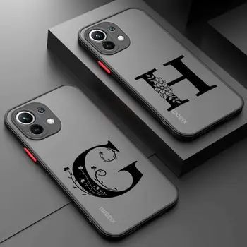 Letters-G~L Матов калъф за телефон за POCO X3 X4 NFC X5 Pro за Xiaomi 12 11T 13 11 10T 9T твърд PC защитен капак Coupe