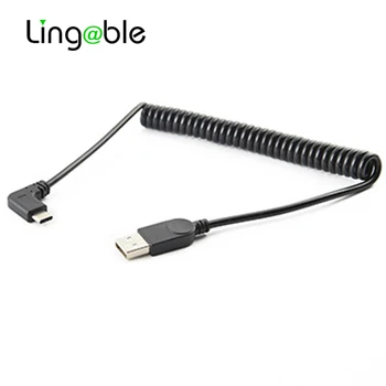 Lingable прав ъгъл 90 градуса USB 2.0 тип C мъжки към женски навити USB C кабел 1.5M USB-C адаптер Cabo за смарт телефон преносим
