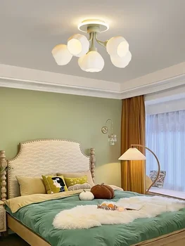 Master Bedroom полилей уютен и романтична стая таван осветително тяло повърхностно монтирани осветително тяло крем стил нов