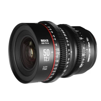 Meike Prime 50mm T2.1 Cine Lens Super 35 Frame Cinema Camera Systems за фотоапарати Canon за PL / EF-Mount Z CAM S6 Sony FS5II