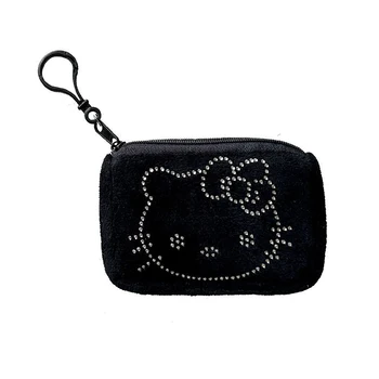 MINISO Мини плюшени Hello Kitty монета чанта с кристал сладък ключ слушалка чанта мода марка луксозен дизайнер портфейл за жени момиче