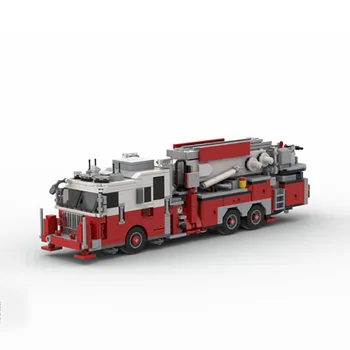 MOC-123187 Стълба пожарна кола линейка FDNY - Ню Йорк - Кула 21 Hell's Kitchen Детски строителни блокове играчки DIY Весела Коледа