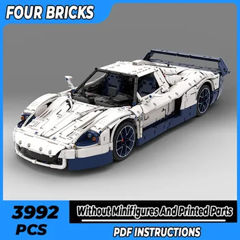 Moc Building Bricks City Car Model Speed Champion White MC12 Technology Модулни блокове Подаръци Играчки за деца DIY комплекти събрание