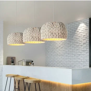 Modern Wabi Sabi Fabric LED висулка светлина дизайнер полилеи осветление за хол трапезария дома декор висящи лампа