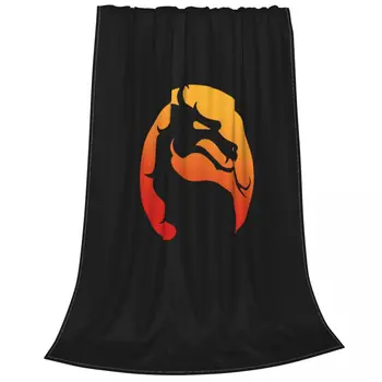 Mortal Kombat Logo Mk11 Популярна бойна игра Фланела хвърлят одеяла одеяла за дома диван лек тънък юрган