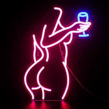Neon Art Sexy Lady Perfect Scene Space Aesthetic Bedroom Home Office Hotel Bar Cafe Entertainment Party Club Atmosphere Neon