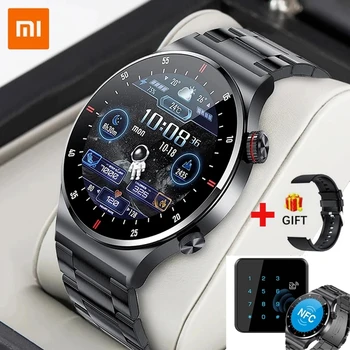 NEW XIAOMI NFC Bluetooth Call Bussiness Smartwatch Men ECG+PPG Монитор за кръвно налягане Спорт Фитнес Смарт часовник за Android IOS