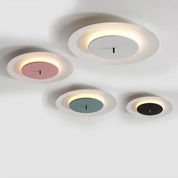 Nordic LED таван светлина творчески фризби лампа за спалня трапезария хол проучване модерен прост вътрешен дом декорация тела