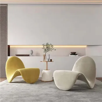 Nordic Net червен език стол италиански един плат мързелив диван датски дизайнер стереотипни памук извити хол мебели