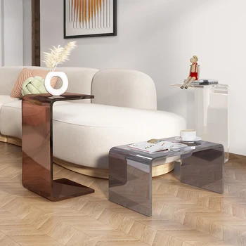 Nordic акрилни диван маси прозрачна страна масичка за кафе минималистичен спалня компютър маса Muebles маса входно антре мебели