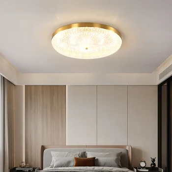 Nordic пълен меден кръгъл таван светлина хотел модерен Led декоративна светлина дома трапезария спалня декоративна светлина