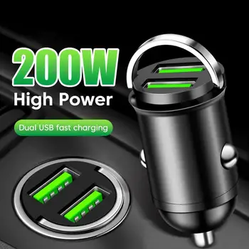 Olaf Pull 200w Pd + Бързо зареждане Мини зарядно за кола Портове за зарядно за кола Адаптер за зарядно устройство за двоен телефон USB запалка Мини кола J6m5