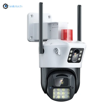 Outdoor H.265 3MP PT камера с двоен обектив с 30m пълноцветно нощно виждане работи с 4G или WIFI мрежа