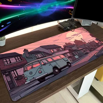 Pc игра Подложка за мишка Голяма градска улична подложка за мишка XXL Геймър Японски стил мишка мат офис маса килим игрални постелки 900x400mm