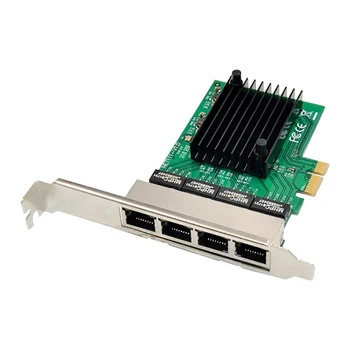 PCIE мрежова карта PCI-E X1 4 портов гигабитов Ethernet сървър мрежова карта адаптер за любов Бърз морски паяк ROS Soft
