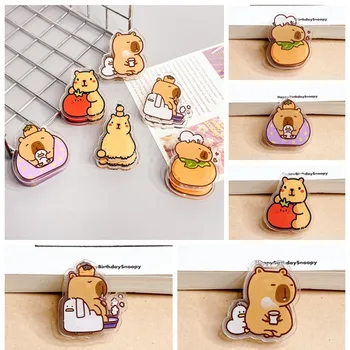 Persimmons Cartoon Memo Clip Capybara Прозрачен акрилен кламер Акрилна декоративна Kawaii PP Clip Desk Организатор