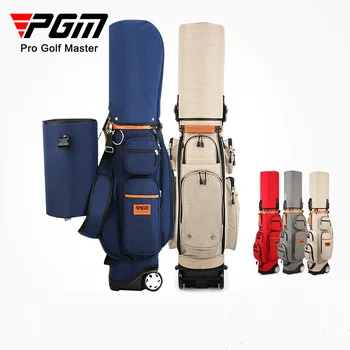 PGM многофункционална чанта за голф водоустойчива с 10CM извънгабаритно колело двойни шапки за топки Клубове чанти с код за заключване безплатно дъждобран