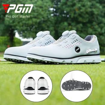 PGM Нови мъже Водоустойчиви дишащи обувки за голф Мъжки маратонки за бързо връзване Фитнес голф тренажори с тройник и магнит Марк
