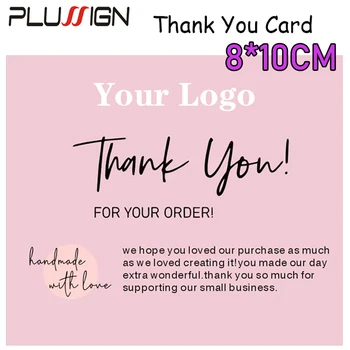 Plussign персонализирани визитки с лого 9 * 5.4cm благодарствена картичка персонализиран печат перука тагове карта 8 * 10Cm етикет карта 300Pcs