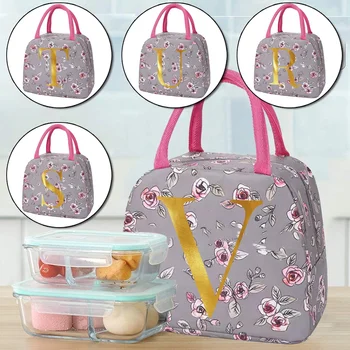 Portable топлоизолирани чанта пътуване обяд кутия за жени деца писмо преносим голяма пазарска чанта охладител чанти лед пакет мъкна храна пикник чанти