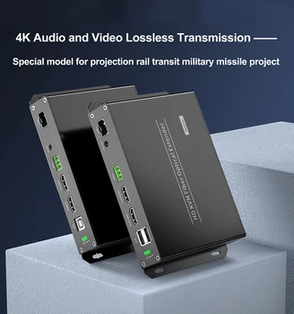 PWAY HDMI оптичен удължител поддръжка 4K@60hz резолюция до 20KM с двупосочен видео професионален удължител