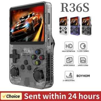 R36S ретро ръчна конзола за видеоигри Linux система 3.5 инчов IPS екран R35s Pro преносим джобен видео плейър 64GB игри
