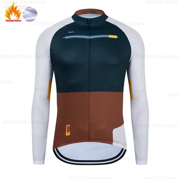 Raudax зимно термично руно MTB униформа мъжки отбор колоездене яке Ropa Ciclismo дълъг ръкав колоездене Джърси велосипеди облекло