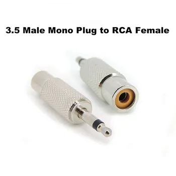 RCA жак адаптер за разширение аудио 3.5mm моно мъжки жак конвертор