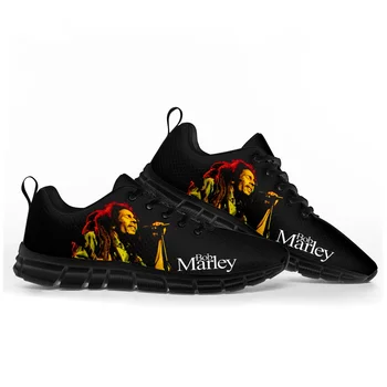 Reggae рок музика звезда Боб Марли спортни обувки мъжки жени тийнейджър деца деца маратонки обичай високо качество двойка обувки
