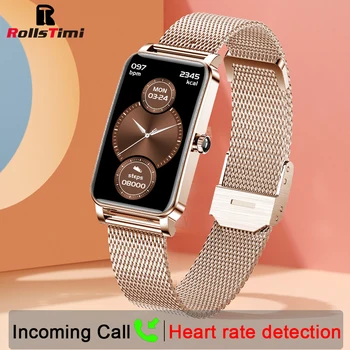 Rollstimi Smart Watch Дамски смарт часовник за Android 2023 Водоустойчиви часовници Bluetooth музикални часовници Пълна гривна Часовник Ново