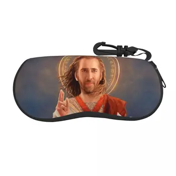 Saint Nicolas Cage Shell очила случай мъже жени готино смешно меме очила случай слънчеви очила кутия торбичка