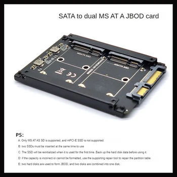 SATA3.0 Към Dual MSATA разширителна карта Разширителна карта 6Gbps конвертор съвет щранг карта за Windows Linux 10 OS