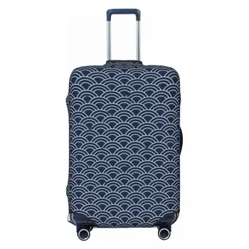 Seigaiha вълна куфар покритие минималистичен геометричен бизнес протектор празник практичен багаж случай