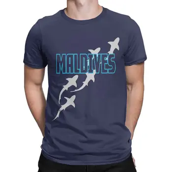Shark Scuba Diving Maldives Гмуркане с акули на Малдивите Тениски за всички любители на акули Памучна тениска подарък за рожден ден
