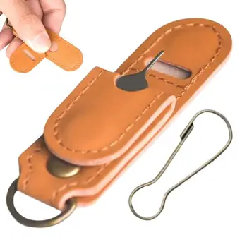 SIM карта чанта за съхранение PU кожа отстраняване ежектор ПИН инструмент за съхранение торбичка с подвижен O-пръстен преносим телефон карта притежателя чанта