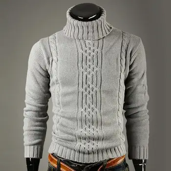 Slim мъже против бръчки кльощава плетен пуловер прост случаен пуловер мъже меки топли удобни случайни пуловер за работа