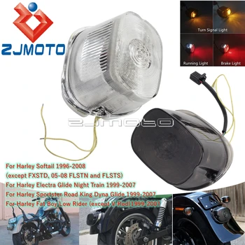 Smoke/Clear LED интегрирана задна светлина мотоциклет завой Siganl лампа за Harley Softail Electra Glide нощен влак Low Rider 1996-08