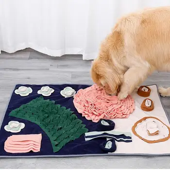 Sniff Mat За кучета Pet Dog Snuf fle Mat Enrichment ToySlow Feeder Treat Pad Blanket Interactive Toy Pet Feeding Treat Mats Puppy