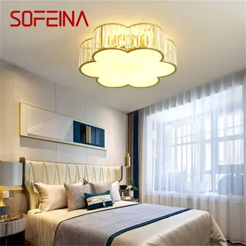 SOFEINA Златна таванна лампа Модерен творчески облак LED кристални осветителни тела Начало за декорация на трапезария