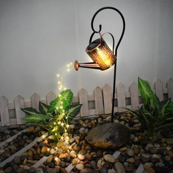 Solar Power Kettle Shape външна градина кол декоративна LED душ лампа