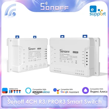 Sonoff 4CH Pro R3 / 4CH безжичен релеен модул Ewelink R3 Wifi интелигентен превключвател DIY превключвател APP дистанционно управление работа с Alexa GoogleHom