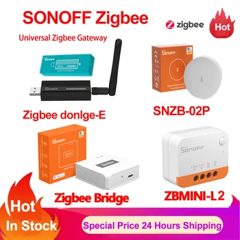 Sonoff ZBDonlge-E USB Zigbee 3.0 Gateway Zigbee Bridge-P ZBMINIl2 NO Изисква се неутрален проводник Zigbee Smart Switch SNZB02P сензор