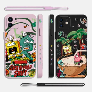 SpongeBob SquarePants калъф за телефон за Xiaomi Redmi Note 12 11 11T 10 10S Pro Plus 10C 9A 9C 9T K40 K50 K60 4G 5G с каишка за ръка