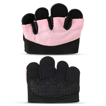 Stretch Fabric Mittens Нов удароустойчив удебелен Palm Pad Протектор за ръце Non-Slip Half Finger Gloves Gym