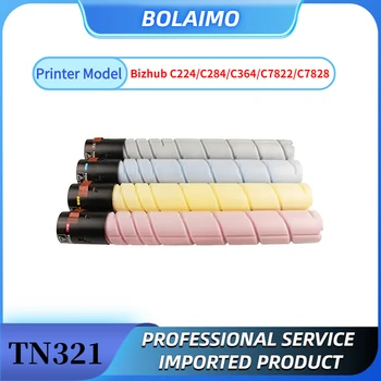 TN321 C224 тонер касета за Konica Minolta Bizhub C224 C284 C364 C7822 C7828 Япония Съвместим копирни тонер BK: 220G CMY: 110G