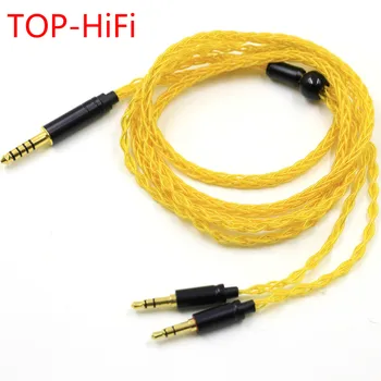 TOP-HiFi 1.25m 8 ядра слушалки слушалки кабел за Denon AH-D600 D7100 Hifiman Sundara Ananda HE1000se HE6se HE400 2x3.5mm щепсел