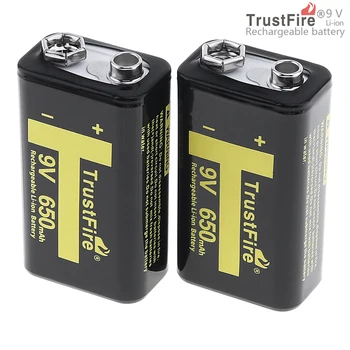 TrsutFire 9V 650mAh батерия с пластмасова кутия 9V акумулаторни литиеви батерии клетка за цифрови фотоапарати играчки за дистанционно управление